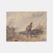 戦闘後の負傷した兵士（戦場） フリースブランケット (正面(横))