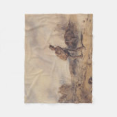 戦闘後の負傷した兵士（戦場） フリースブランケット (正面)