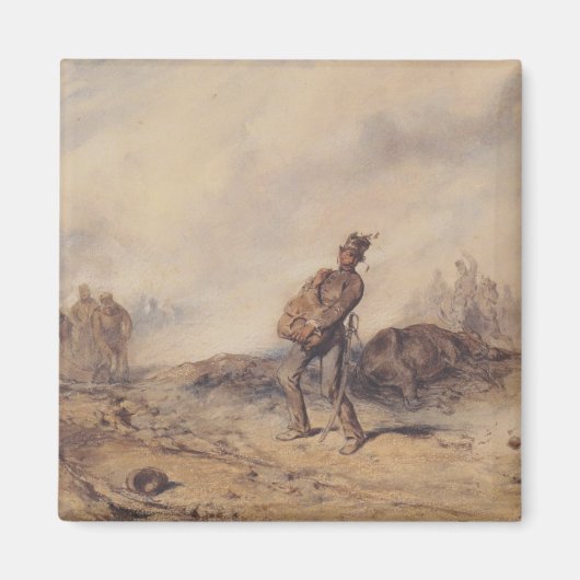 戦闘後の負傷した兵士（戦場） マグネット (正面)