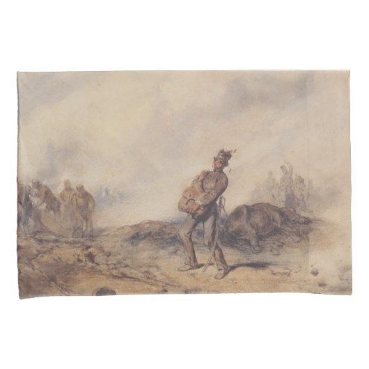 戦闘後の負傷した兵士(戦場) 枕カバー (正面右)