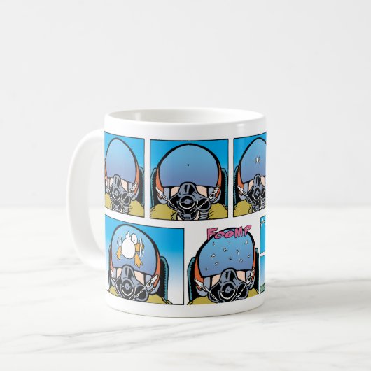 戦闘機のパイロットのおもしろいな漫画のマグ コーヒーマグカップ (正面左)