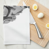 戦闘機のパイロットのヘルメットおよび高度計 キッチンタオル (四つ折り)