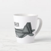 戦闘機の漫画イラストレーション カフェラテマグ (右アングル)