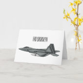 戦闘機の漫画イラストレーション カード (黄色い花)