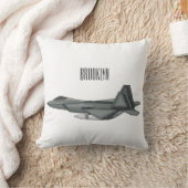 戦闘機の漫画イラストレーション クッション (ブランケット)