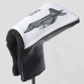 戦闘機の漫画イラストレーション ゴルフヘッドカバー (3/4 正面)