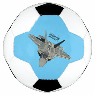 戦闘機の漫画イラストレーション サッカーボール
