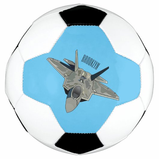 戦闘機の漫画イラストレーション サッカーボール (正面)
