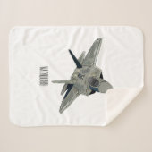 戦闘機の漫画イラストレーション シェルパブランケット (正面(横))