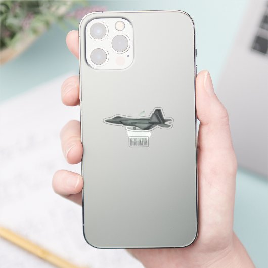 戦闘機の漫画イラストレーション シール (スマートフォン)