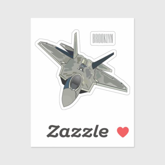 戦闘機の漫画イラストレーション シール (シート)