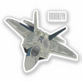 戦闘機の漫画イラストレーション シール (正面)