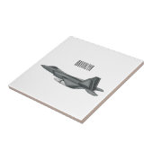 戦闘機の漫画イラストレーション タイル (側面)