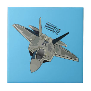 戦闘機の漫画イラストレーション タイル
