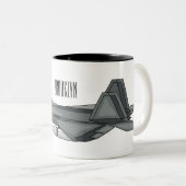 戦闘機の漫画イラストレーション ツートーンマグカップ (正面右)