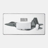 戦闘機の漫画イラストレーション デスクマット (キーボード&マウス)