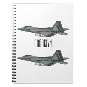戦闘機の漫画イラストレーション ノートブック