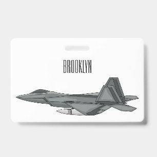 戦闘機の漫画イラストレーション バッジ