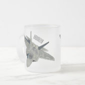 戦闘機の漫画イラストレーション フロストグラスマグカップ (正面左)