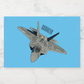 戦闘機の漫画イラストレーション フードラベル (シングルラベル)