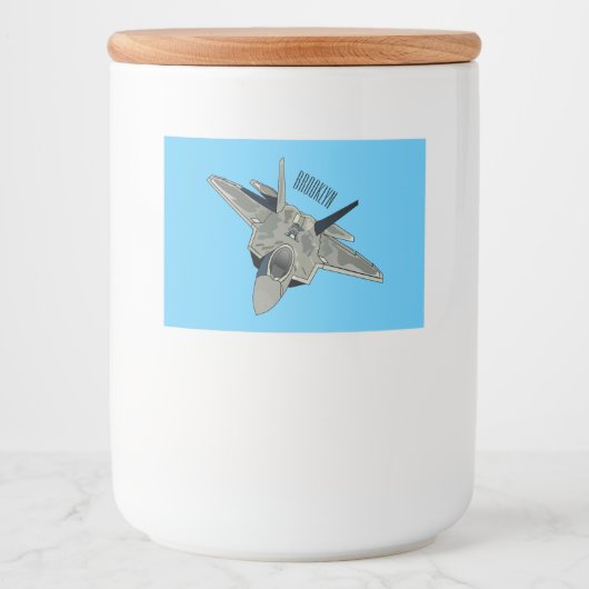 戦闘機の漫画イラストレーション フードラベル (正面)