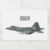 戦闘機の漫画イラストレーション フードラベル (シングルラベル)