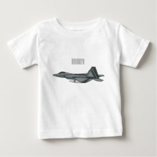 戦闘機の漫画イラストレーション ベビーTシャツ