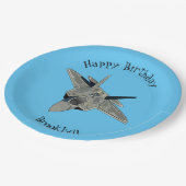 戦闘機の漫画イラストレーション ペーパープレート (アングル)