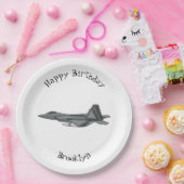 戦闘機の漫画イラストレーション ペーパープレート (パーティー)