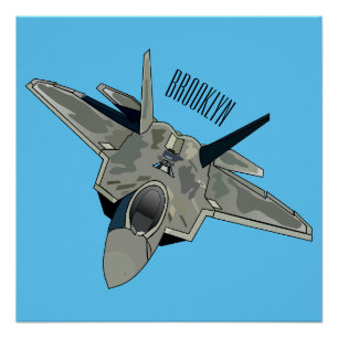 戦闘機の漫画イラストレーション ポスター