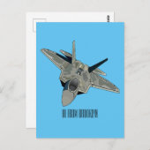 戦闘機の漫画イラストレーション ポストカード (正面/裏面)