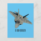 戦闘機の漫画イラストレーション ポストカード (正面)