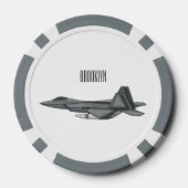 戦闘機の漫画イラストレーション ポーカーチップ (裏面)