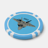 戦闘機の漫画イラストレーション ポーカーチップ (シングル)