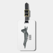 戦闘機の漫画イラストレーション ラゲッジタグ (正面縦)