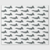 戦闘機の漫画イラストレーション ラッピングペーパー (フラット)