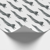 戦闘機の漫画イラストレーション ラッピングペーパー (角)