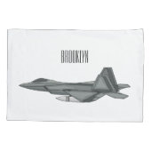 戦闘機の漫画イラストレーション 枕カバー (裏面)