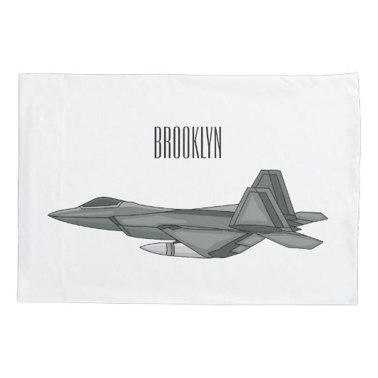 戦闘機の漫画イラストレーション 枕カバー (裏面)