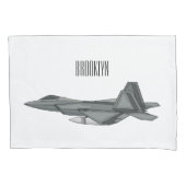 戦闘機の漫画イラストレーション 枕カバー (正面)