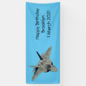 戦闘機の漫画イラストレーション 横断幕 (縦)