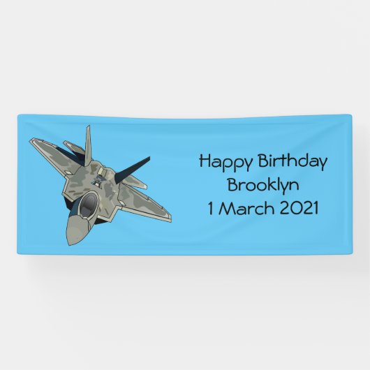 戦闘機の漫画イラストレーション 横断幕 (横)