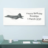 戦闘機の漫画イラストレーション 横断幕 (トレードショー)