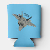 戦闘機の漫画イラストレーション 缶クーラー (裏面)