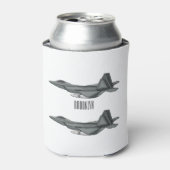 戦闘機の漫画イラストレーション 缶クーラー (缶正面)