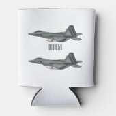 戦闘機の漫画イラストレーション 缶クーラー (正面)