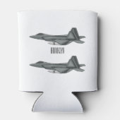 戦闘機の漫画イラストレーション 缶クーラー (裏面)