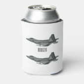 戦闘機の漫画イラストレーション 缶クーラー (缶裏面)