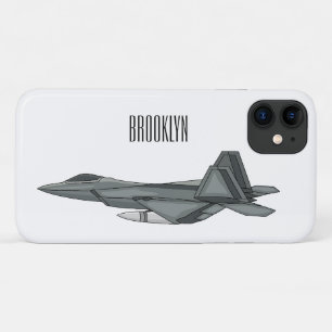戦闘機の漫画イラストレーション iPhone 11 ケース