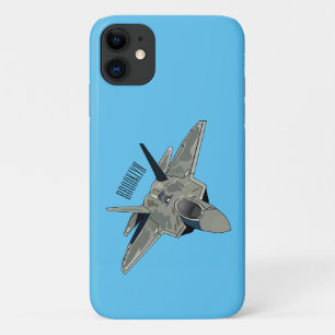 戦闘機の漫画イラストレーション iPhone 11 ケース